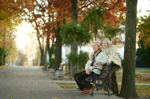 Pareja de ancianos en otoño parque —  Fotos de Stock