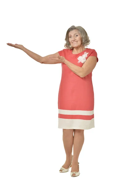 Donna anziana in abito — Foto Stock