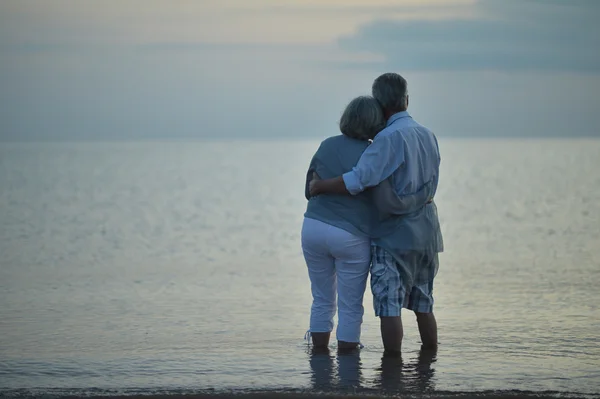 Seniorenpaar auf See — Stockfoto