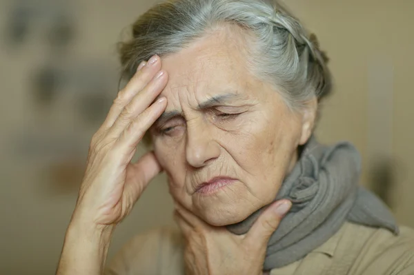 Sick elderly woman — Stock Photo, Image