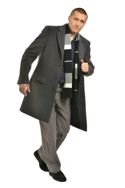Jóképű férfi kabát — Stock Fotó