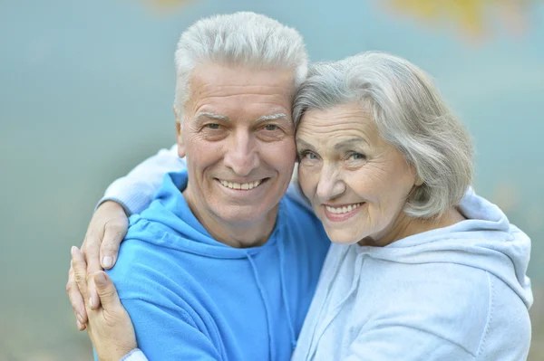 Beautiful elderly couple outdoor — Stock Photo, Image