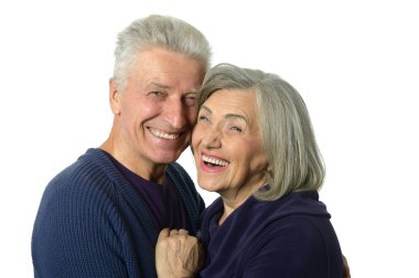 Happy smiling old couple clipart
