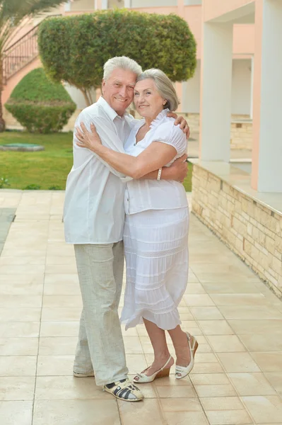 Senior couple at tropic  garden — Stock Photo, Image