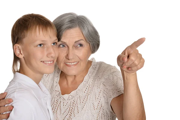 Young boy and his grandmother — Stock Photo, Image