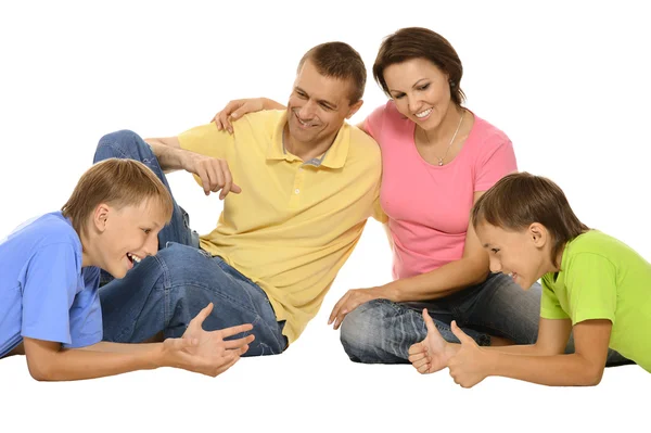 Familia feliz de cuatro — Foto de Stock