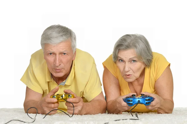 Senior couple relaxing at home — Stock Photo, Image