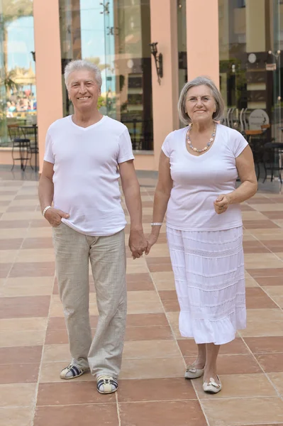 Senior couple at  hotel resort — Stock Photo, Image