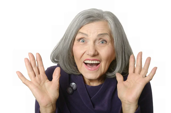Surprised senior woman — Stock Photo, Image