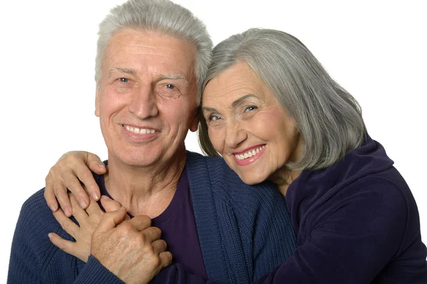 Счастливая улыбающаяся пожилая пара — стоковое фото