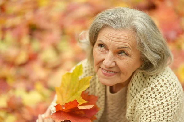 Felice donna anziana — Foto Stock