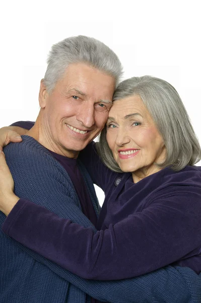 Lyckligt leende gamla par — Stockfoto