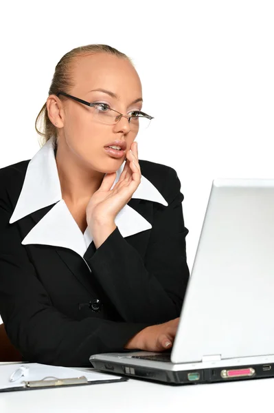 Young businesswoman working with a computer Stock Picture