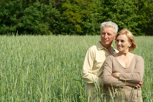 Senior couple on grass — Stock Photo, Image