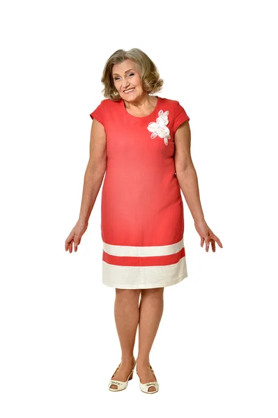 Senior woman stands — Stock Photo, Image