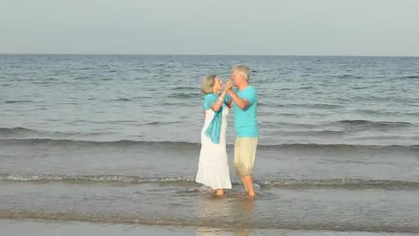 Elderly couple dancing — Stock Video