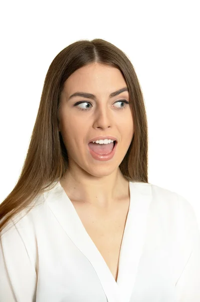 Beautiful surprised  woman — Stock Photo, Image