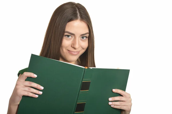 Mulher bonita com livro — Fotografia de Stock