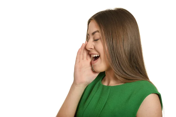 Retrato de mulher gritando — Fotografia de Stock