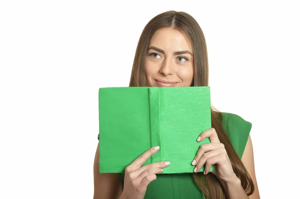 Mulher bonita com livro — Fotografia de Stock