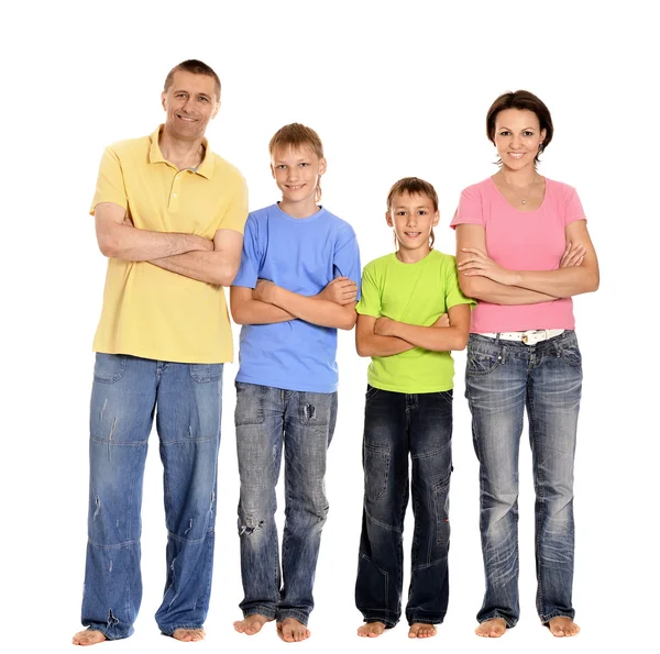 Familia feliz de cuatro — Foto de Stock