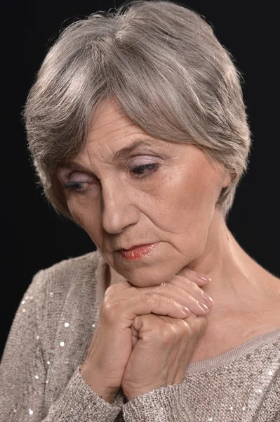 Elderly woman in dress — Stock Photo, Image