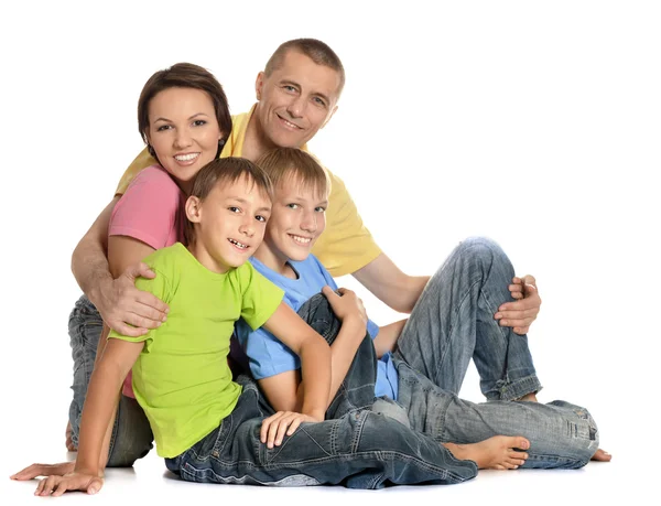 Famiglia felice di quattro persone — Foto Stock