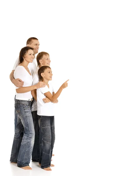 Familia feliz de cuatro — Foto de Stock