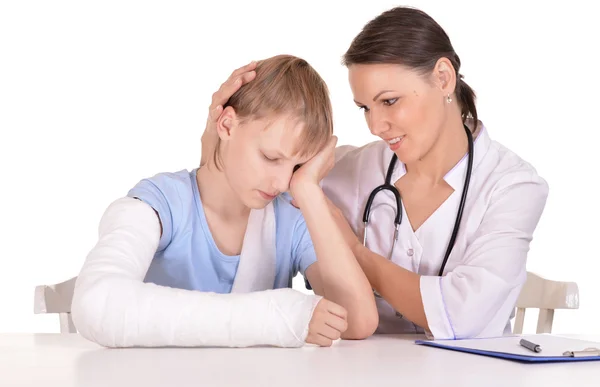 Doctor and young boy — Stock Photo, Image