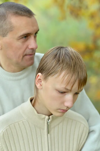 Sad father and boy — Stock Photo, Image