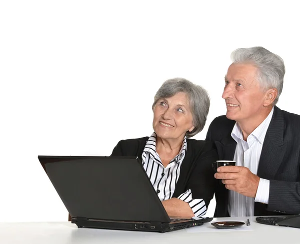 Two elderly people working — Stock Photo, Image
