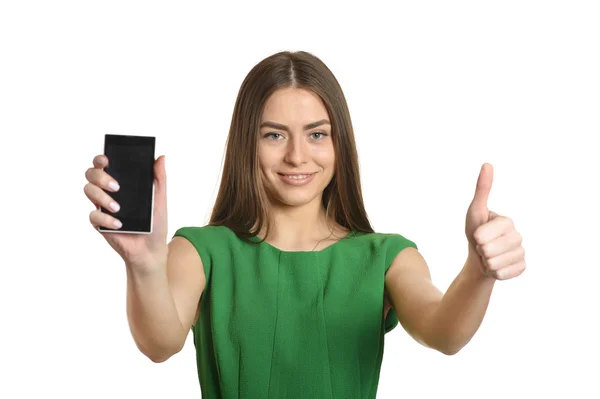 Menina com telefone móvel — Fotografia de Stock