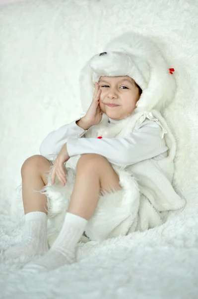 Little girl in  dog costume — Stock Photo, Image