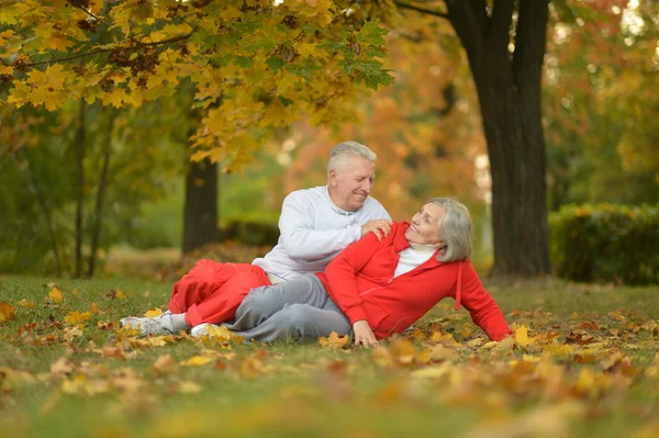 Paar plezier in park — Stockfoto