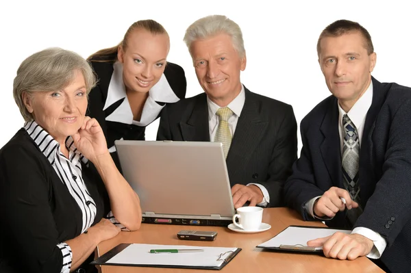 Empresários no trabalho com laptop — Fotografia de Stock