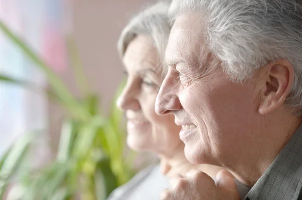 Heureux couple aîné à la maison — Photo