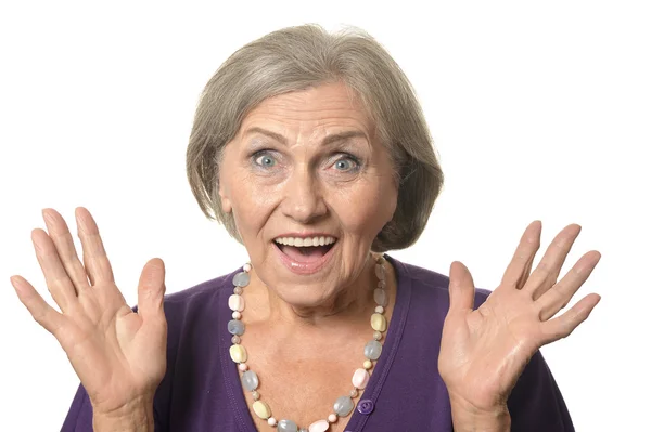 Surprised senior woman — Stock Photo, Image