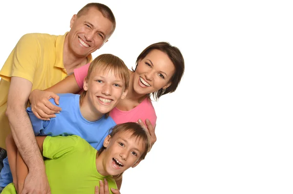 Dört kişilik mutlu bir aile — Stok fotoğraf