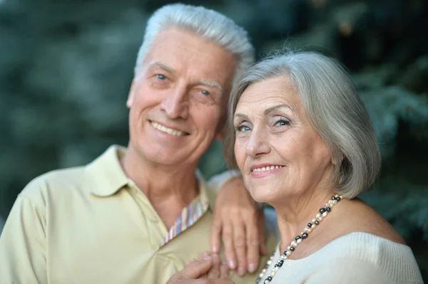 Mature couple in summer  park — Stock Photo, Image