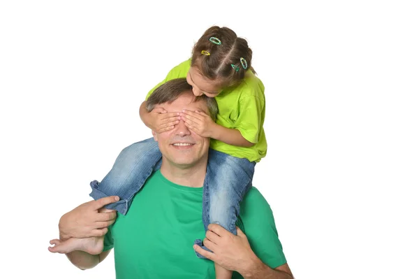 Father with cute little daughter — Stock Photo, Image