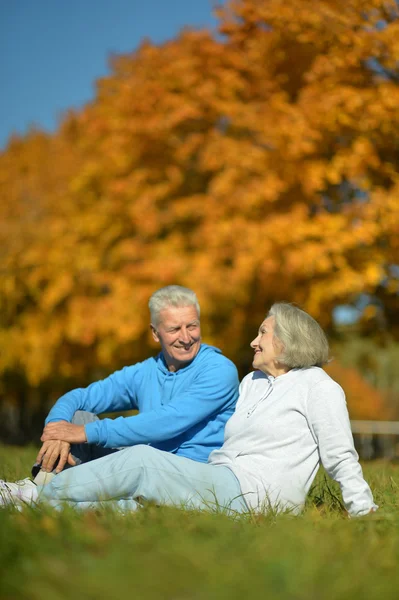 Ältere Paare haben Spaß an der frischen Luft — Stockfoto