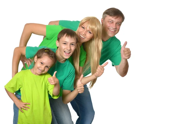 Famiglia felice con Pollici in su — Foto Stock