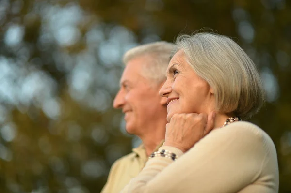 Ouder paar in zomer park — Stockfoto