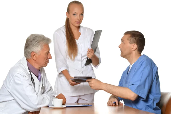 Médicos à mesa, isentos de raios X — Fotografia de Stock