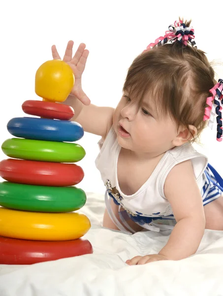 小女孩玩玩具 — 图库照片