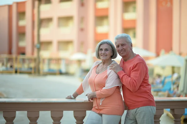 Beautiful elderly couple outdoor — Stock Photo, Image