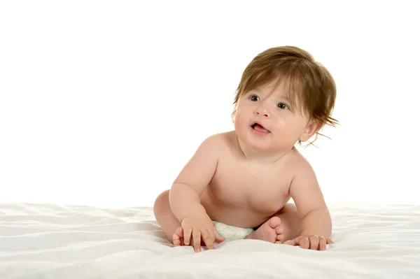 Baby girl lying on  blanket — Stock Photo, Image