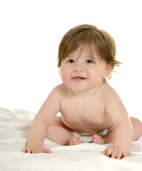 Baby girl lying on  blanket — Stock Photo, Image