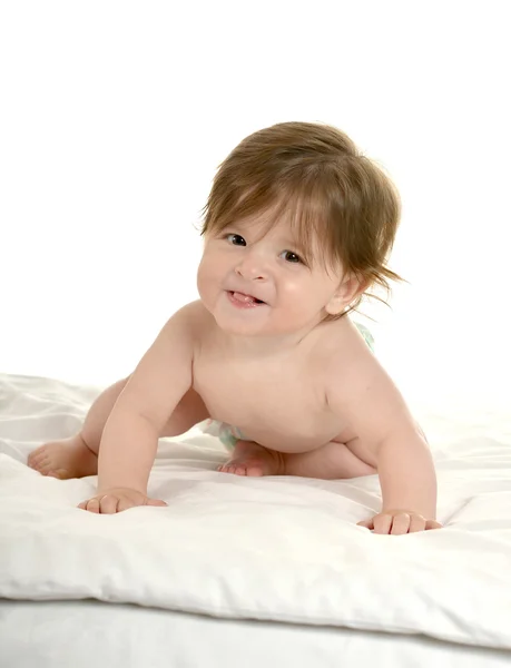 Baby girl lying on  blanket — Stock Photo, Image