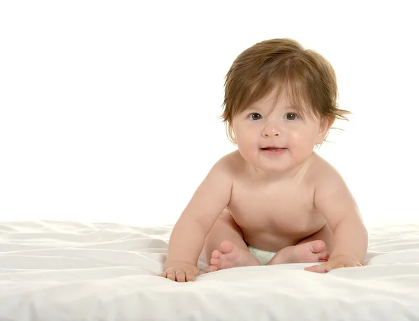 Baby girl lying on  blanket Stock Picture